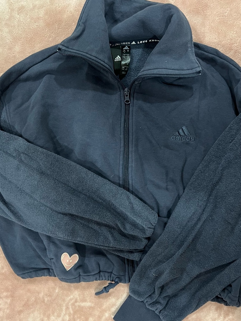 adidas Navy Full-Zip Fleece Jacket